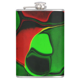 歪んだ奇妙な形、赤と緑の色 フラスク