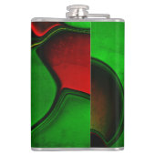 歪んだ奇妙な形、赤と緑の色 フラスク (裏面)