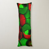 歪んだ奇妙な形、赤と緑の色 ボディピロー (裏面 (縦))