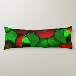 歪んだ奇妙な形、赤と緑の色 ボディピロー