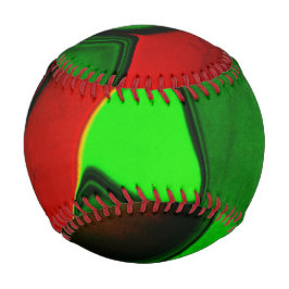 歪んだ奇妙な形、赤と緑の色 野球ボール