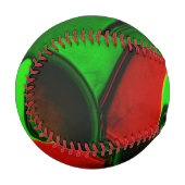 歪んだ奇妙な形、赤と緑の色 野球ボール (正面左)