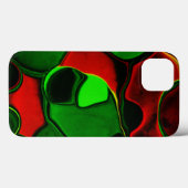 歪んだ奇妙な形、赤と緑の色 Case-Mate iPhoneケース (裏面 (横))