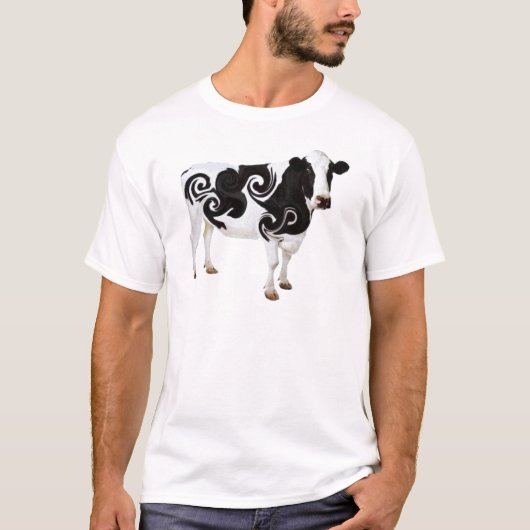 歪んだ牛デザイン Tシャツ (正面)
