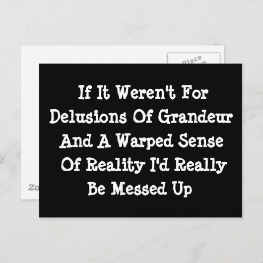 歪んだ現実の妄想おもしろい ポストカード (正面/裏面)