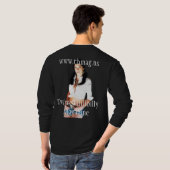 歪んだ田舎者の雑誌の黒の長袖 Tシャツ (裏面フル)