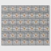 歪んだ線のゴールデンレトリバー ラッピングペーパー (フラット)