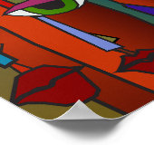 歪んだ顔ウォールアート ポスター (角)