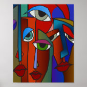 歪んだ顔ウォールアート ポスター (正面)