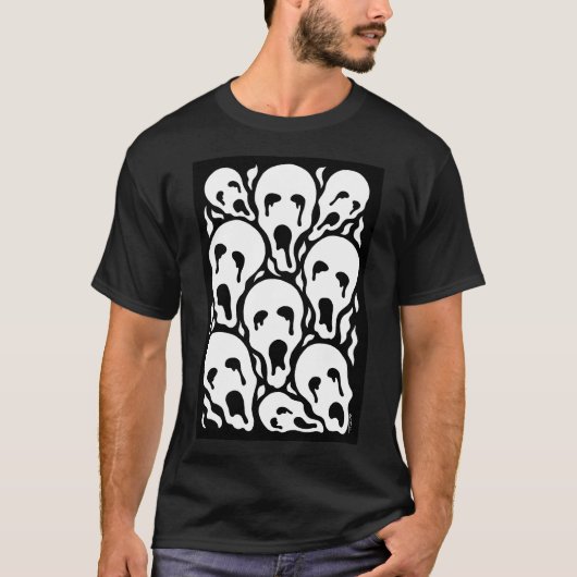 歪んだ魂のホラーアート Tシャツ (正面)