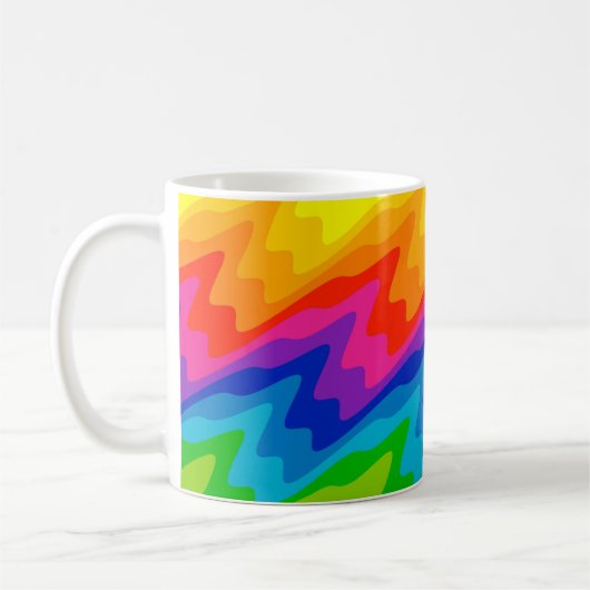 歪カラフル色ホイール コーヒーマグカップ (左)