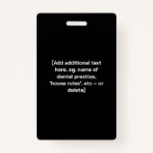 歯おもしろい全体の助手 バッジ (裏面)