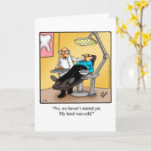 歯おもしろい医者ボス日 カード (黄色い花)