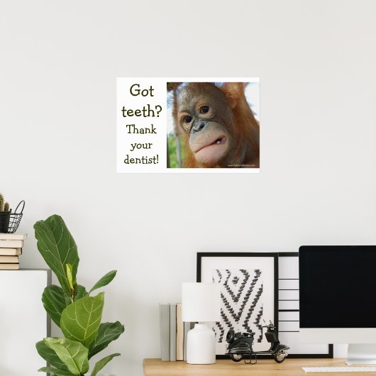 歯おもしろい感謝 ポスター (ホームオフィス)