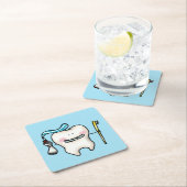 歯おもしろい漫画 スクエアペーパーコースター (インサイチュ)