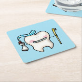 歯おもしろい漫画 スクエアペーパーコースター (アングル)