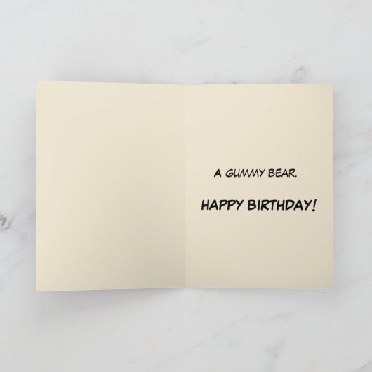 歯おもしろい無し熊誕生日 カード (内部)