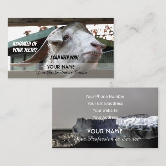 歯おもしろい科の専門家に恥をかく 名刺 (正面/裏面)