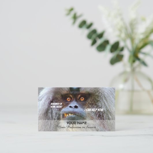 歯おもしろい科の専門家 名刺 (スタンド正面)