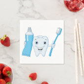 歯および歯ブラシ紙ナプキン スタンダードカクテルナプキン (インサイチュ)