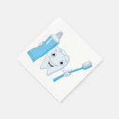 歯および歯ブラシ紙ナプキン スタンダードカクテルナプキン (角)