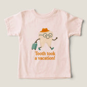 歯が休暇を取った トドラーのTシャツ | 面白い歯 (デザイン正面)