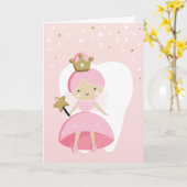 歯が抜けるお祝いカード（トゥースフェアリー付き） カード (黄色い花)