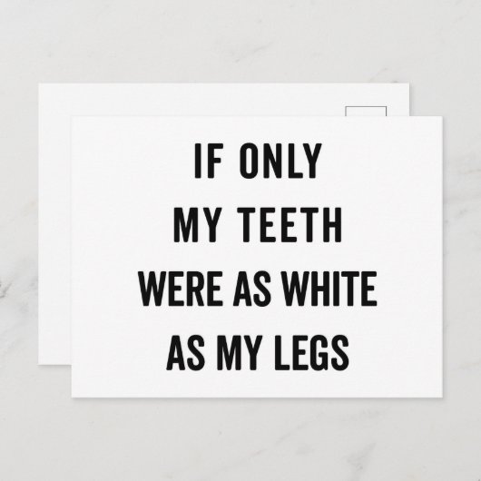 歯が脚として白いおもしろい引用文 ポストカード (正面/裏面)