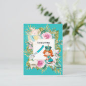 歯ぎしり歯ブラシ金ゴールドバラ枠 ポストカード (スタンド正面)