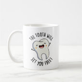 歯で歯が抜けると歯がおもしろい痛む コーヒーマグカップ (左)