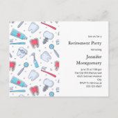 歯とツール歯科パターンの退職 インビテーションポストカード (正面)