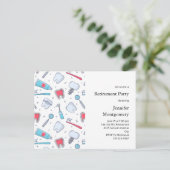 歯とツール歯科パターンの退職 インビテーションポストカード (スタンド正面)