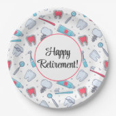 歯とツール歯科パターンの退職 ペーパープレート (正面)