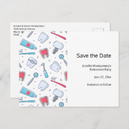 歯とツール歯科パターンの退職 案内ポストカード