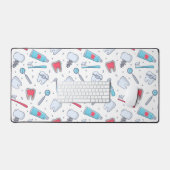 歯とツール歯科パターン デスクマット (キーボード&マウス)