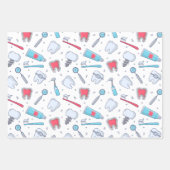 歯とツール歯科パターン ラッピングペーパーシート (正面)