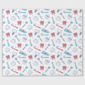 歯とツール歯科パターン ラッピングペーパー (フラット)