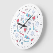 歯とツール歯科パターン ラージ壁時計 (傾斜)