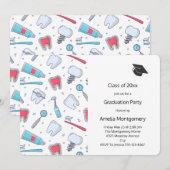 歯とツール 歯科パターン 卒業 招待状 (正面/裏面)