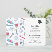 歯とツール 歯科パターン 卒業 招待状 (スタンド正面)