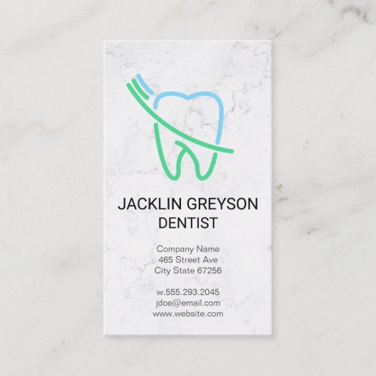 歯とブラシのロゴ 名刺 (正面)