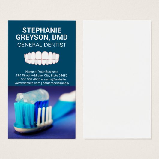 歯とブラシのロゴ |歯のアイコン (正面&裏面)