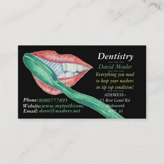 歯と口の衛生的な歯医者の写真 名刺 (正面)