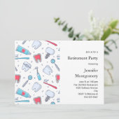 歯と器具の歯科パターン引退 招待状 (スタンド正面)