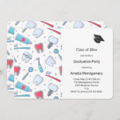 歯と工具歯型の卒業 招待状 (正面/裏面)