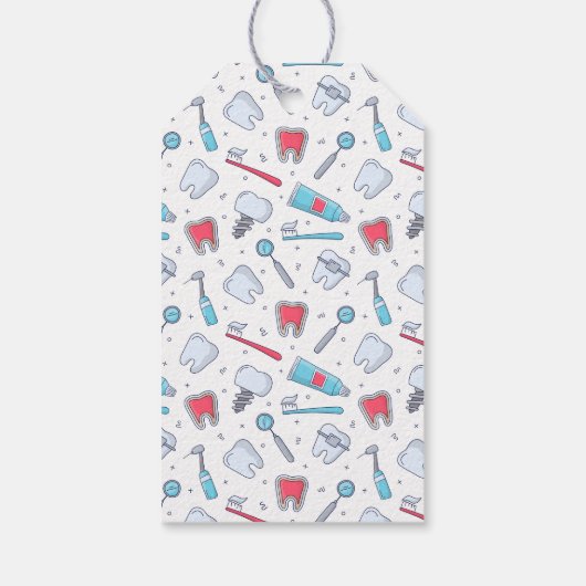 歯と工具歯型パーティーありがとう ギフトタグ (裏面)