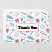 歯と工具歯科パターン歯科医 サンキューカード (正面/裏面)