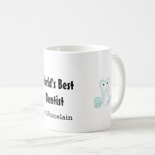 歯と歯ブラシ世界の歯科最高の医 コーヒーマグカップ (正面右)