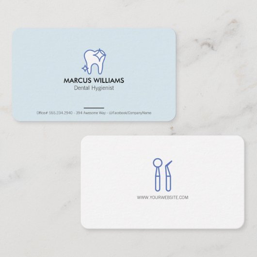 歯と歯医者の道具を輝かせる 名刺 (正面/裏面)