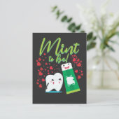 歯と歯磨き粉ミント歯科カップル愛 ポストカード (スタンド正面)